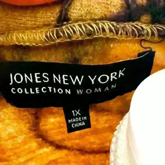 JONES NEWYORK 1X WOMENS PLUS CAREER RAISED  PATTERN LAYERING  LIGHTWEIGHT JACKET - Picture 2 of 7